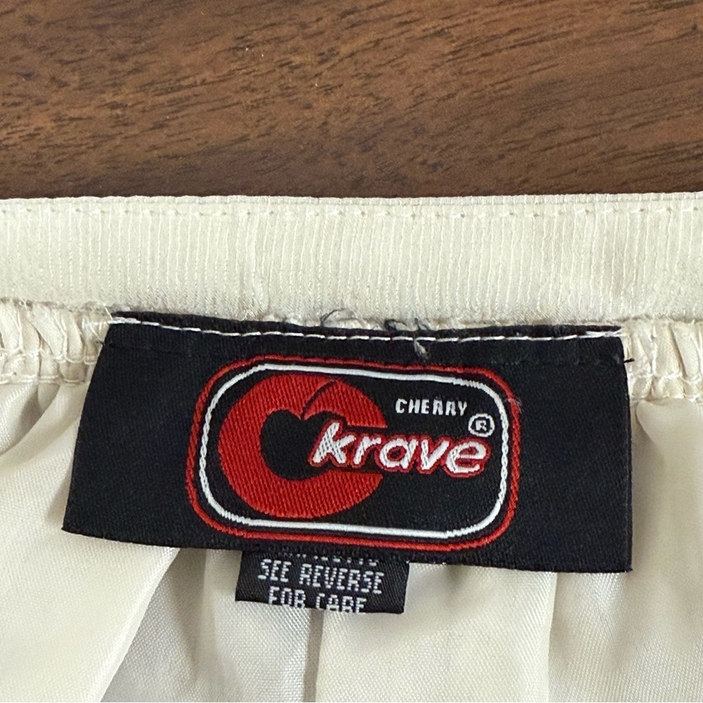 Cherry Krave Boho Peasant Top 2X | Ivory Blouse w/ Black Crochet Lace Detail - Picture 6 of 9